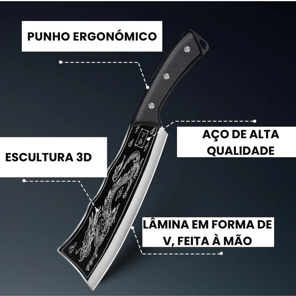 (30% DESCONTO) Faca em Aço Titânio Black Dragon