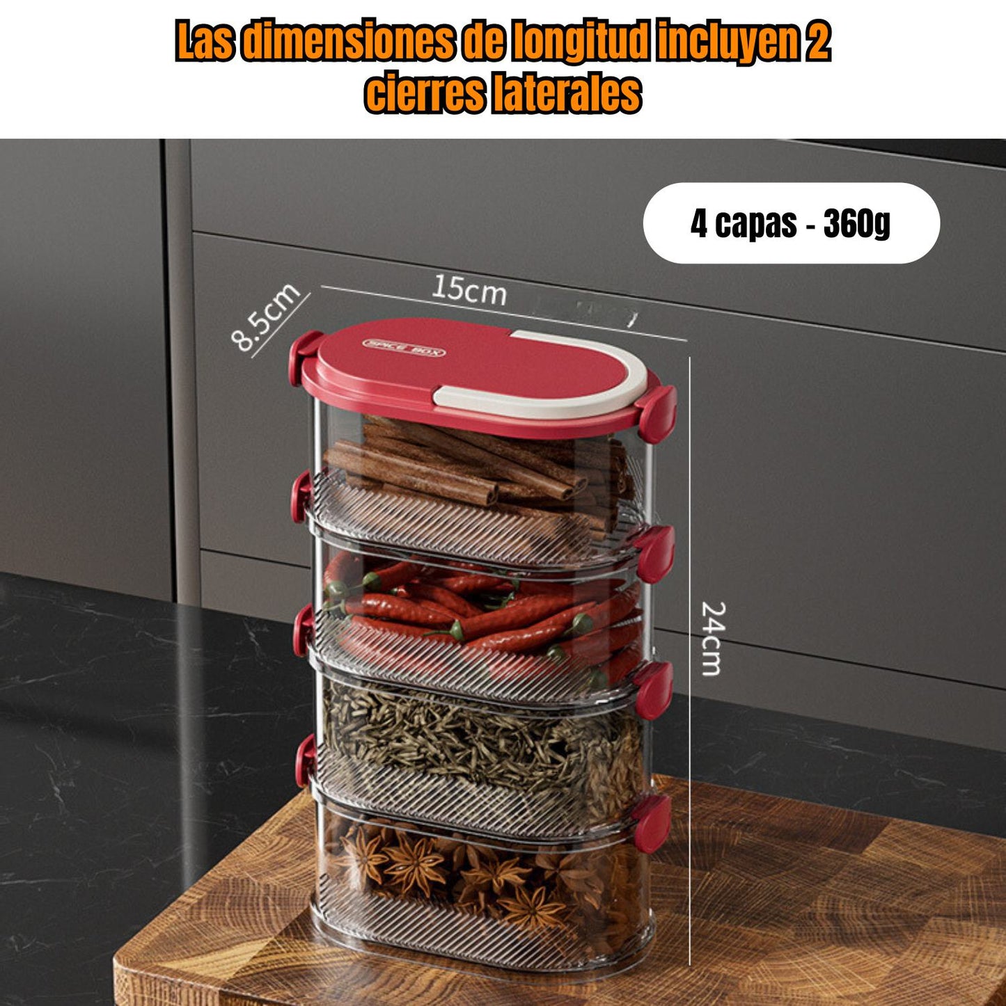 (30% DESCONTO)Recipiente transparente para alimentos empilhável de 4 níveis com vedação hermética