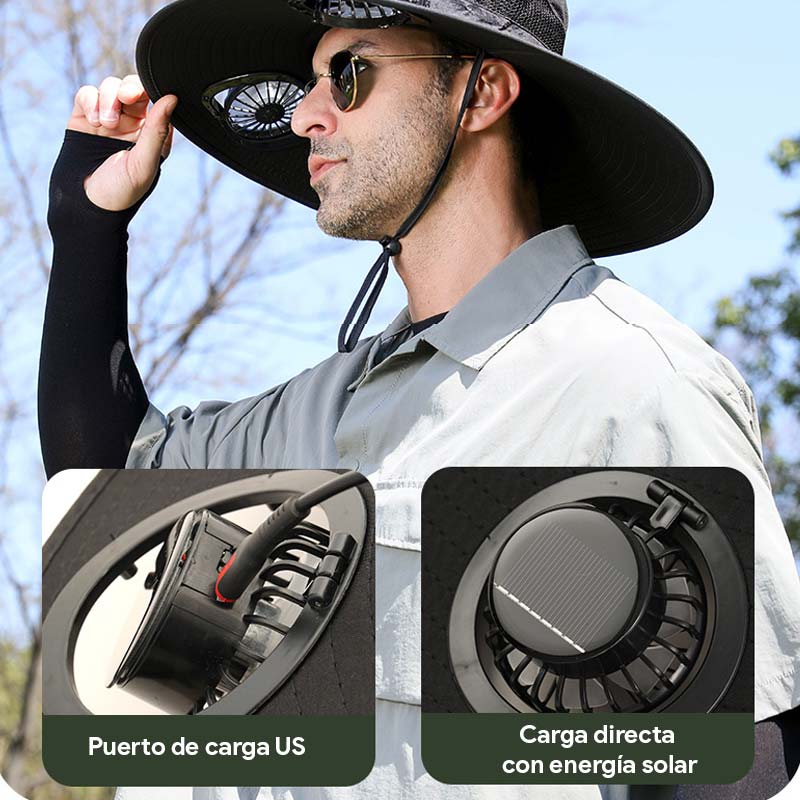(30% DESCONTO) SunBreeze™ – Sombrero con Ventilador Solar