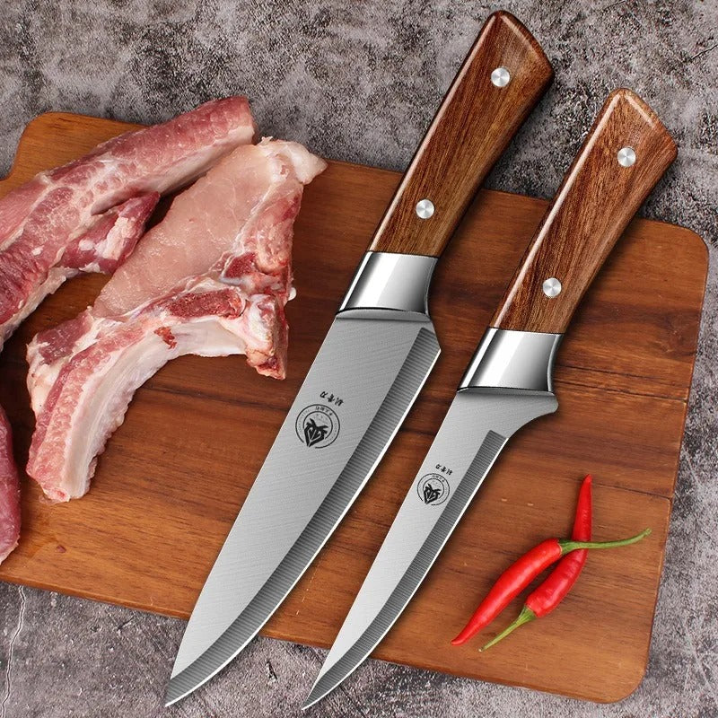 (30% DESCONTO)Faca de cozinha em osso de 6", 7" e 8" para carne, osso, peixe e legumes