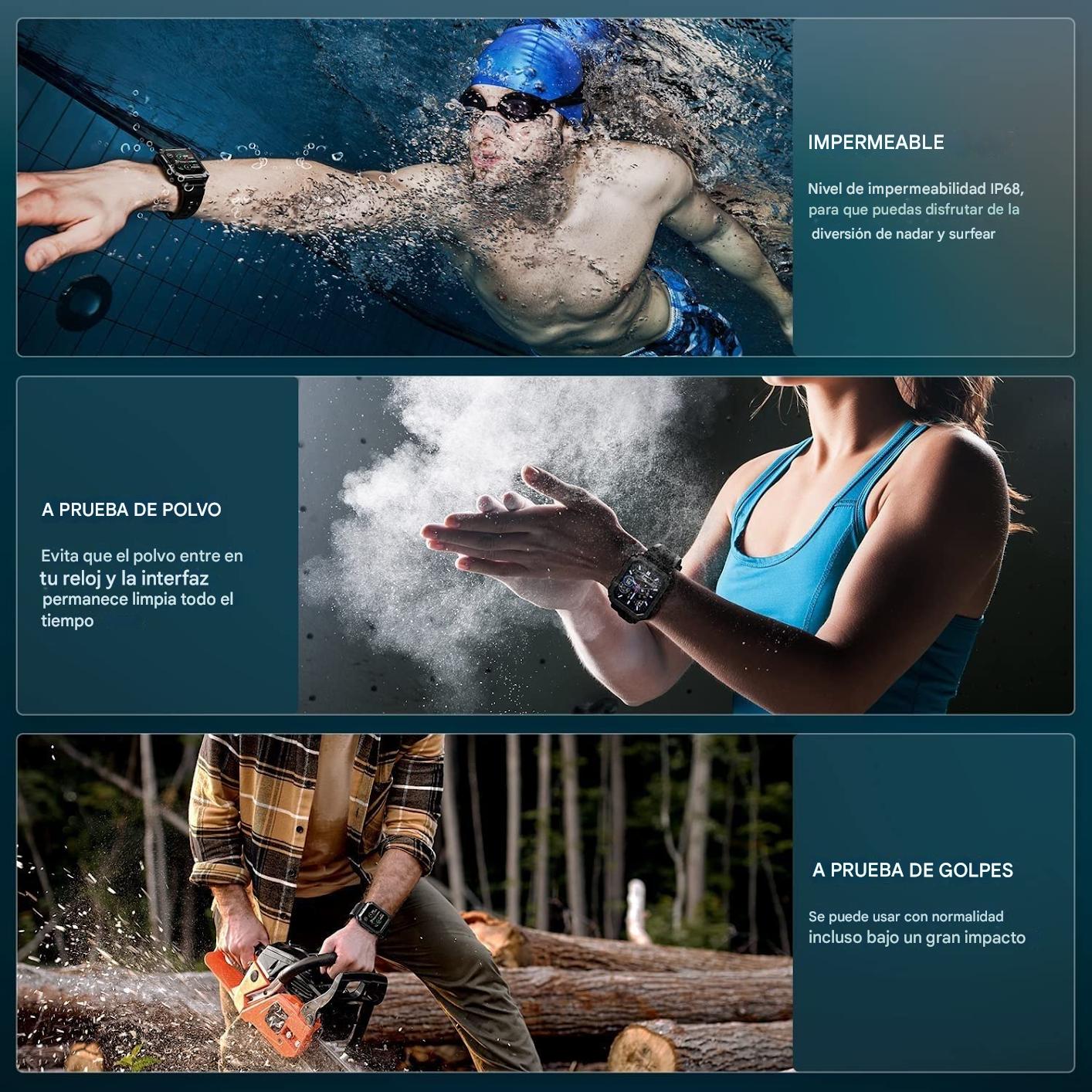 (30% DESCONTO) Relógio inteligente à prova de três provas para desportos ao ar livre