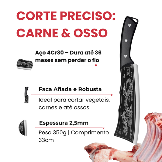 (30% DESCONTO) Faca em Aço Titânio Black Dragon