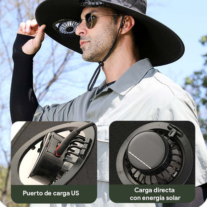 (30% DESCONTO) SunBreeze™ – Sombrero con Ventilador Solar